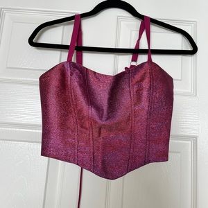Princess Polly Pink Sparkly Corset Top